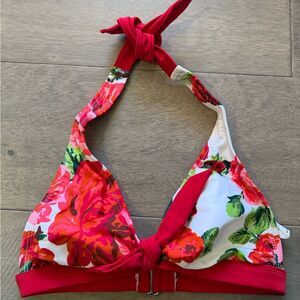 2005 Isaac Mizrahi for Target Red and Green Rose Bikini Top